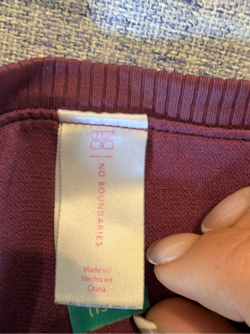 No Boundaries Maroon Ribbed Tie-Front Bikini Set - Picture 3 of 7